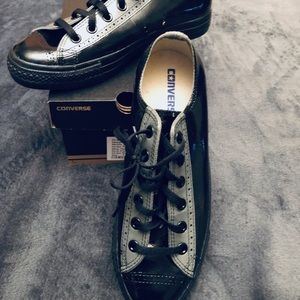 NWT Converse Custom Patent All Star Black/Gray 10